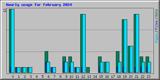 Hourly usage for February 2024