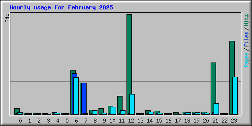 Hourly usage for February 2025