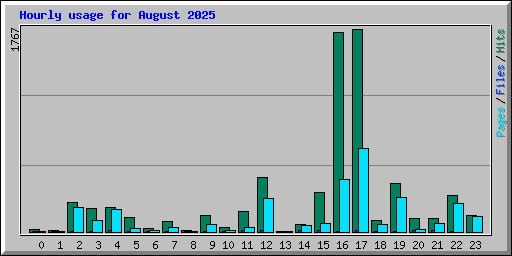 Hourly usage for August 2025
