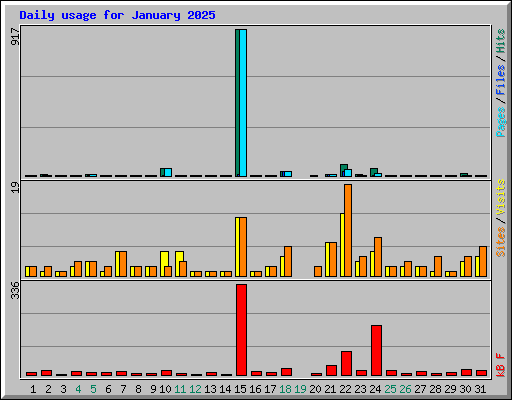Daily usage for January 2025