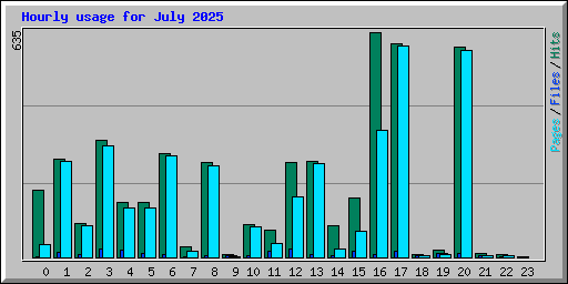 Hourly usage for July 2025