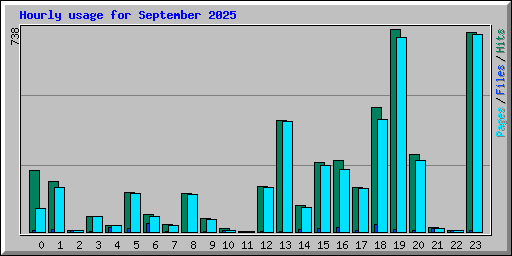Hourly usage for September 2025