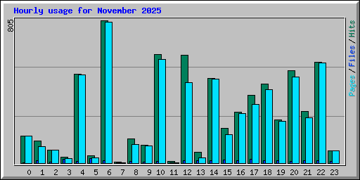Hourly usage for November 2025