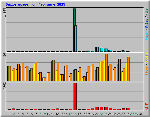 Daily usage for February 2025