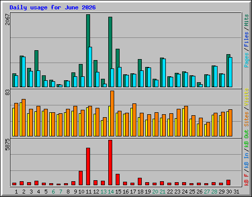 Daily usage for June 2026