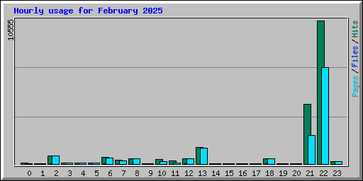 Hourly usage for February 2025
