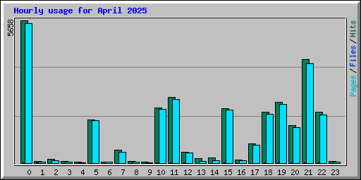 Hourly usage for April 2025