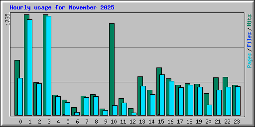 Hourly usage for November 2025